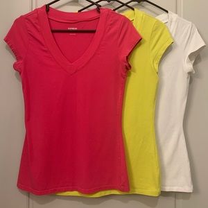 3 EXPRESS STRETCH V-NECK SHIRTS